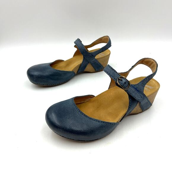 Dansko Tiffani Blue Leather Heeled Sandal - Picture 7 of 8